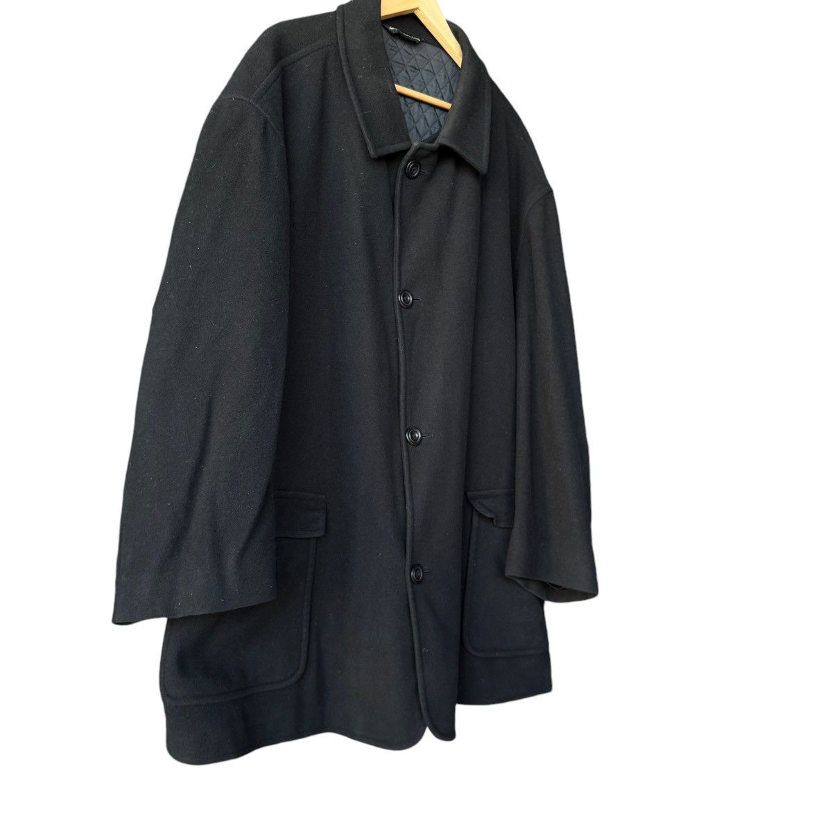 Loro Piana × Vintage ROCHESTER COUTURE WOOL TRENCH COAT BLACK DESIGNER JACKET 90s Size US XXL / EU 58 / 5 - 21 Thumbnail