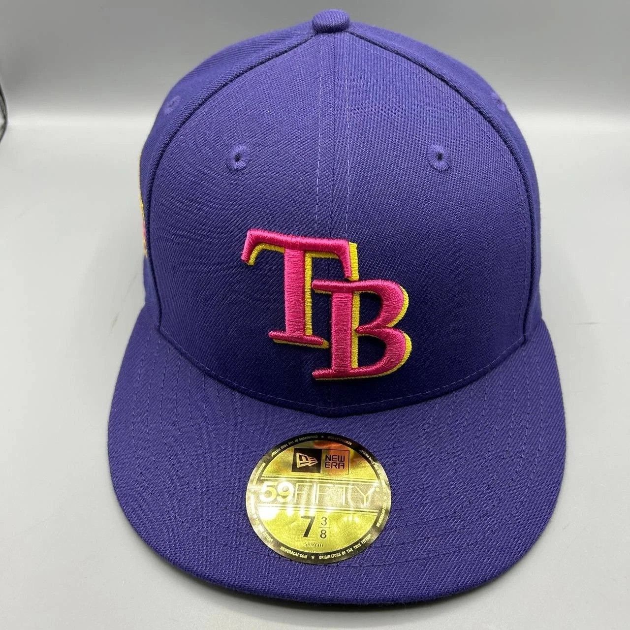 New Era Tampa Bay Rays Hat Men 7 3/8 59Fifty New Era MLB Fitted Cap Size ONE SIZE - 1 Thumbnail