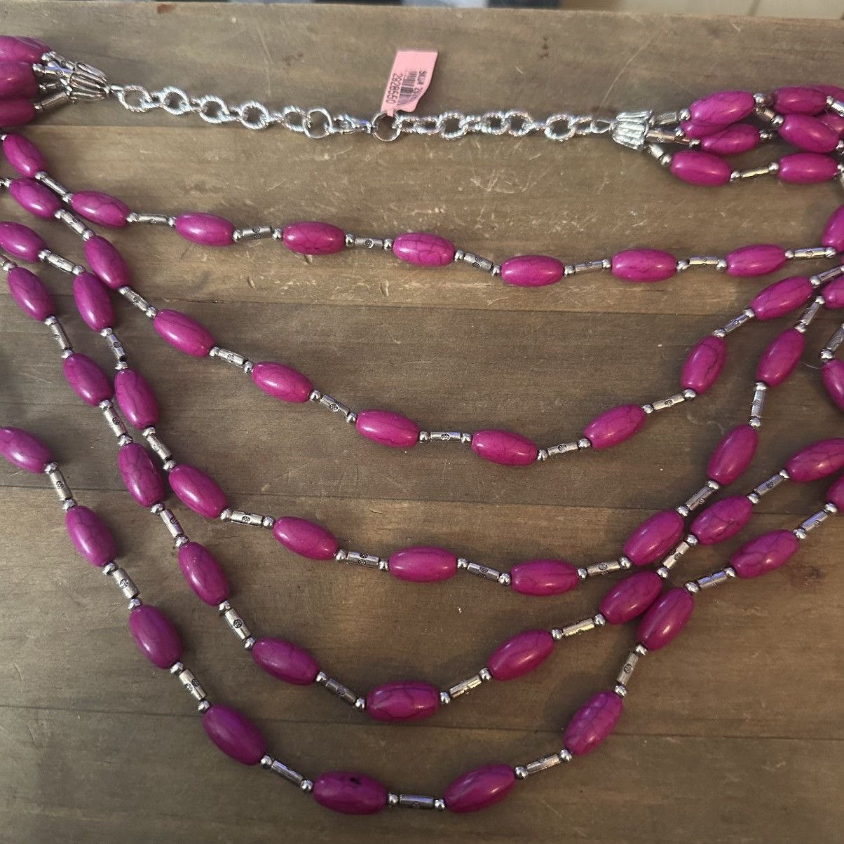 Other Multi layered fuchsia bead necklace Size ONE SIZE - 2 Thumbnail