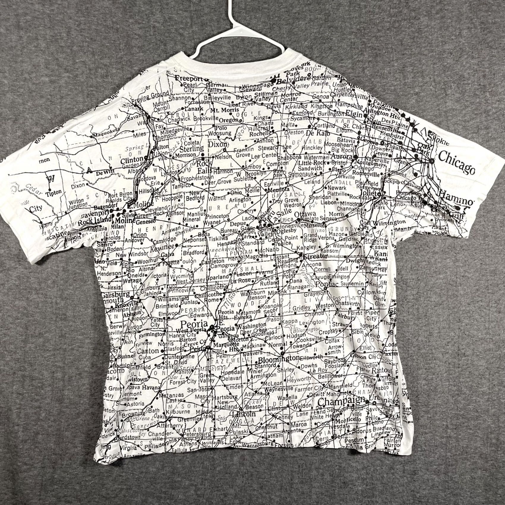 Sunray Sportswear VINTAGE Sun Sportswear Shirt Mens 2XL White Illinois Map Graphic Tee USA 90s Size US XXL / EU 58 / 5 - 3 Thumbnail
