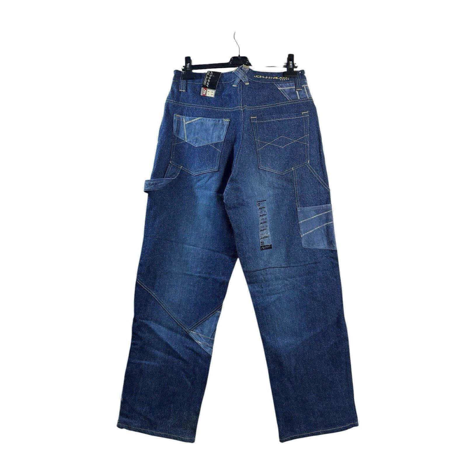 Other Vintage Johnny Blaze Suede Leather Patch Denim Jeans Y2K 90’ Size US 34 / EU 50 - 6 Thumbnail