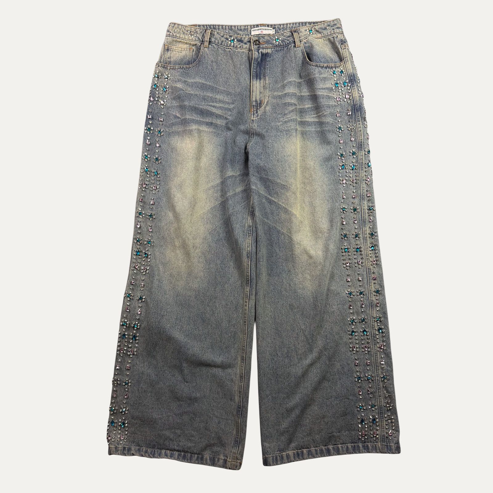 Vale Vale Rhinestone Baggy Denim Jean | Grailed