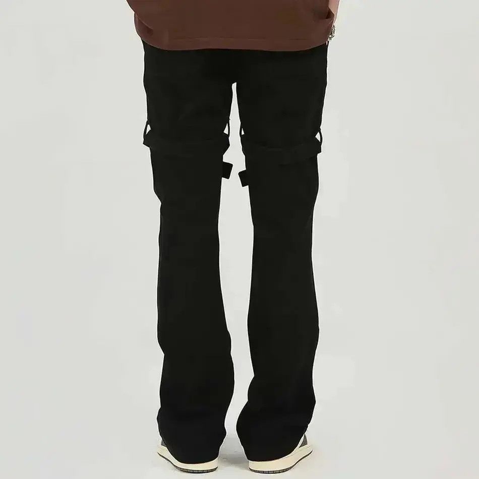 Japanese Brand Y2K Jeans with Pockets Baggy Belt High Loose Trousers Size US 32 / EU 48 - 3 Thumbnail
