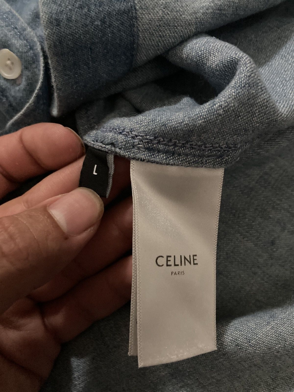 Celine SS21 Celine Horse Carriage Denim Western Logo 2021 Hedi Size US S / EU 44-46 / 1 - 7 Thumbnail