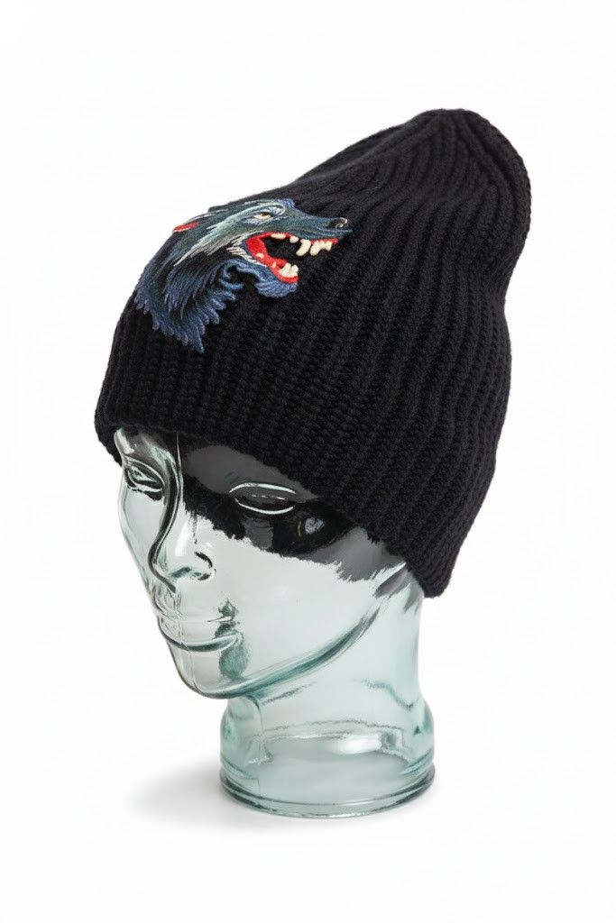 Gucci Gucci wolf motif beanie wool Size ONE SIZE - 1 Thumbnail