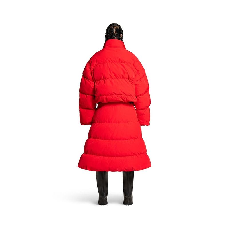 Balenciaga o1tr1nto1225 Puffer Midi Skirt in Red Size 25" / US 0 / IT 36 - 4 Thumbnail