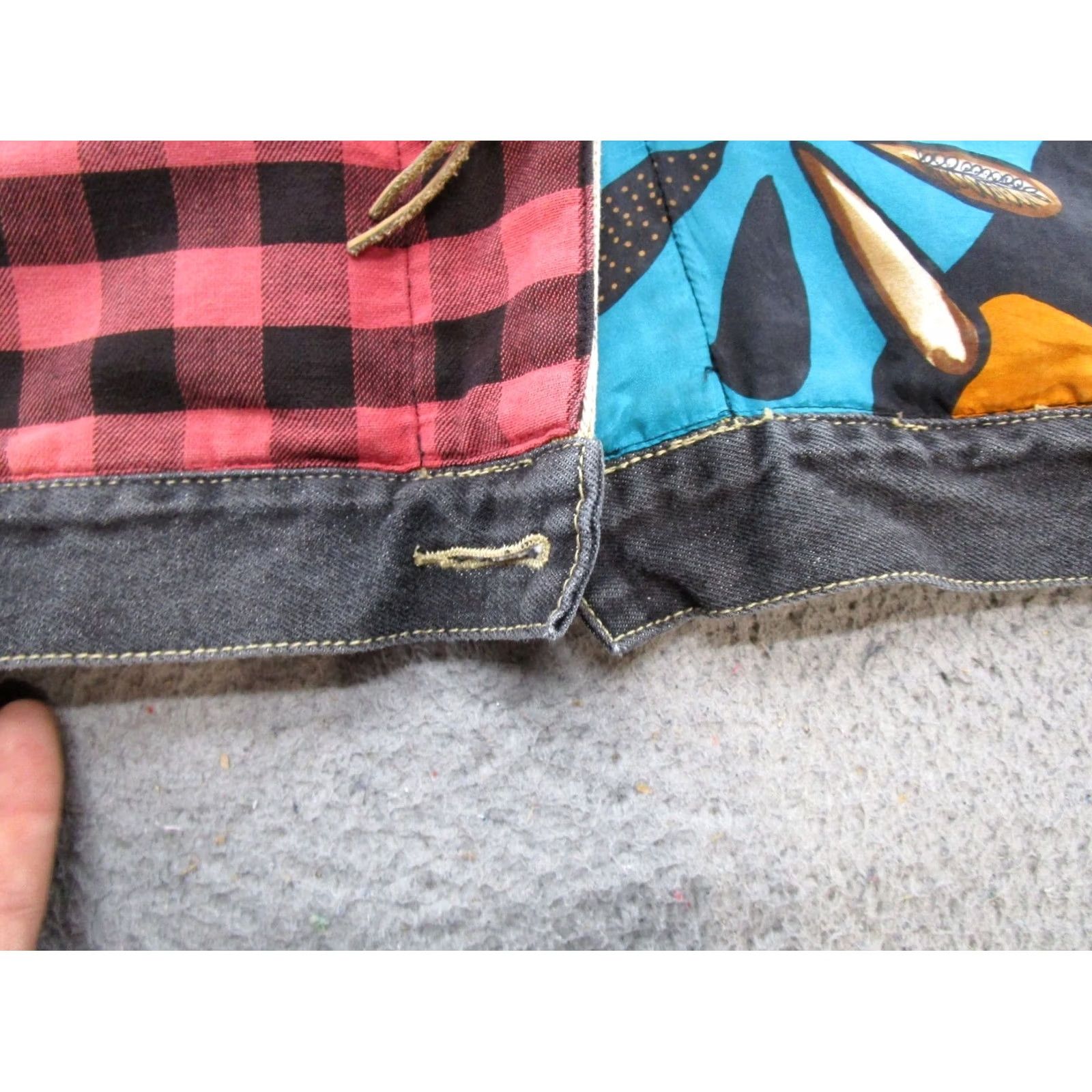 Vintage VINTAGE Carole Little Jacket Women's Denim Patchwork Boho Chic Read Size L / US 10 / IT 46 - 3 Thumbnail