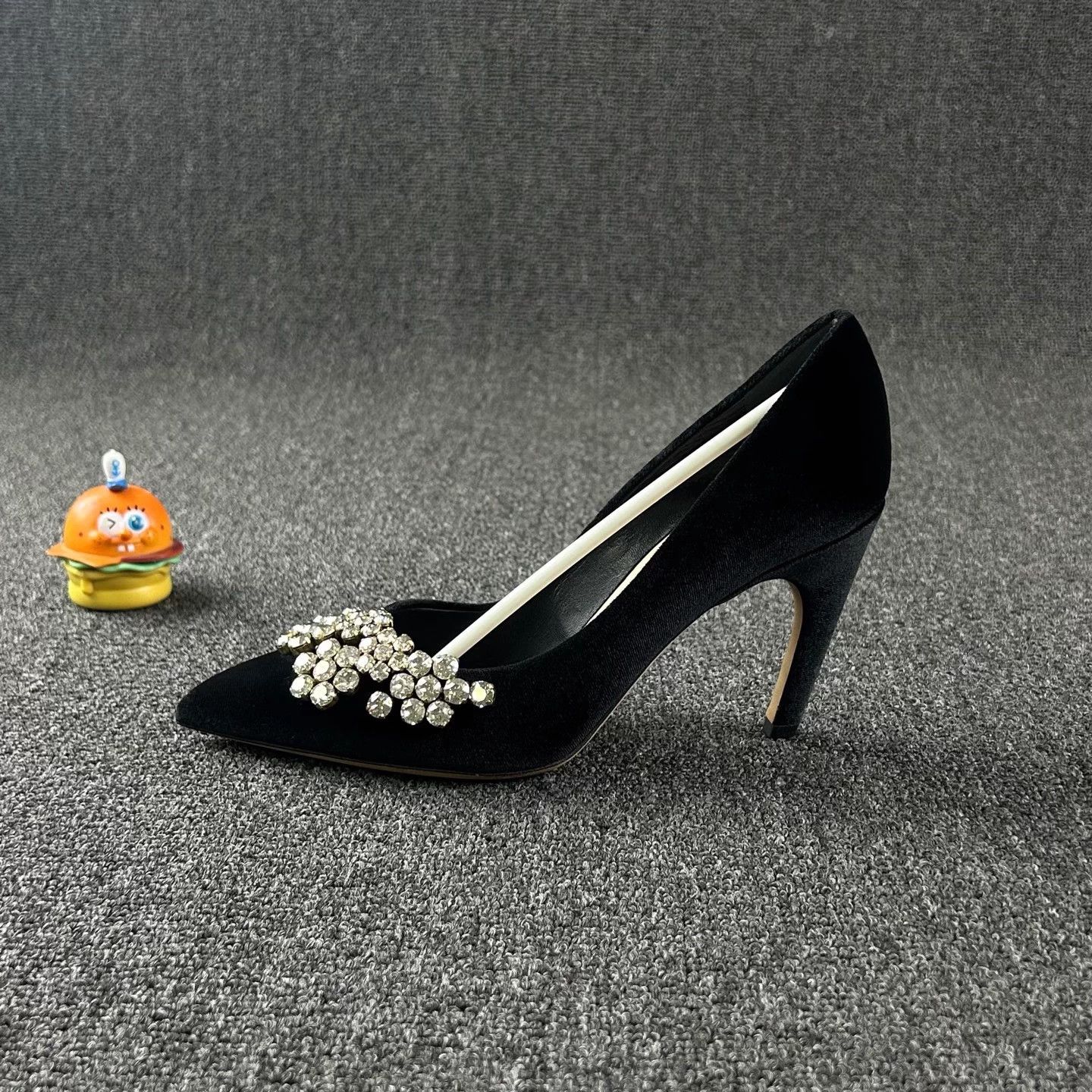 Dior Dior Black Velvet Crystal Heels EU 37.5 Size US 6.5 / IT 36.5 - 3 Thumbnail