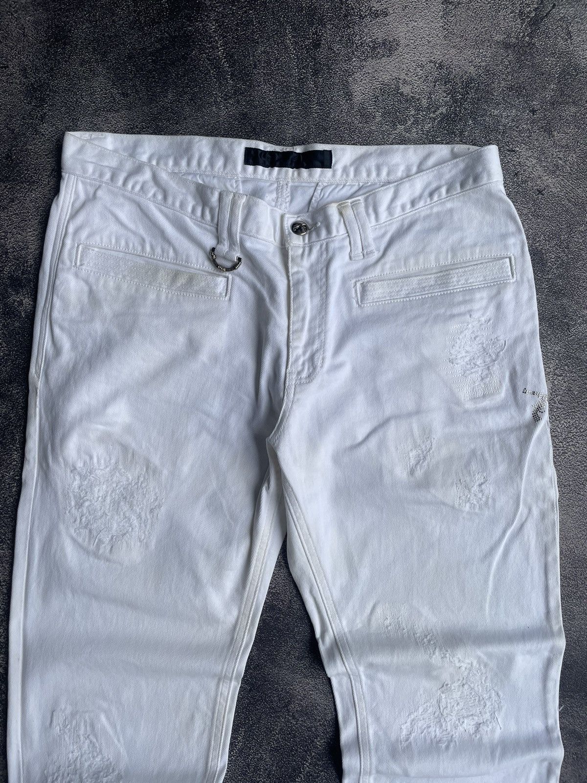 Roar Roar Guns Ripped Jeans Love Peace Size US 33 - 2 Thumbnail