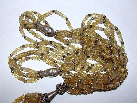 Designer Runway Citrine Faceted Bead & Sterling Tassel Necklace Size ONE SIZE - 4 Thumbnail