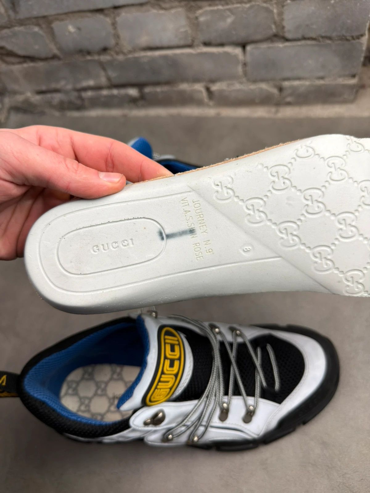 Gucci Gucci Silver Flashtreck sneakers size 43 with box Size US 10 / EU 43 - 14 Thumbnail