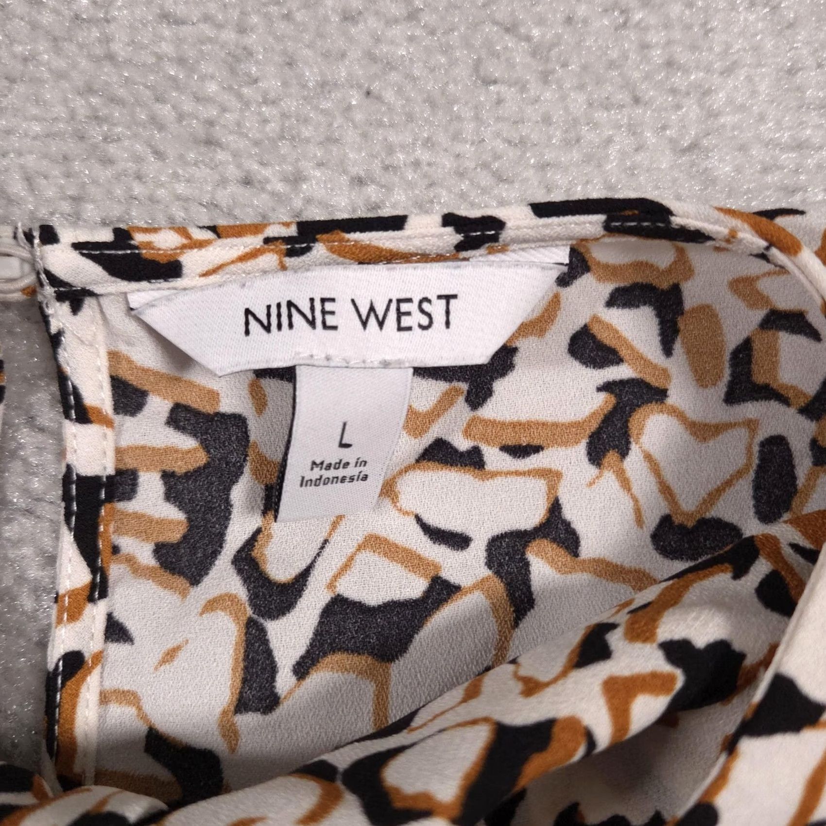 Nine West Nine West Blouse Womens Large Sleeveless Animal Print Top Career Workwear Size L / US 10 / IT 46 - 5 Thumbnail