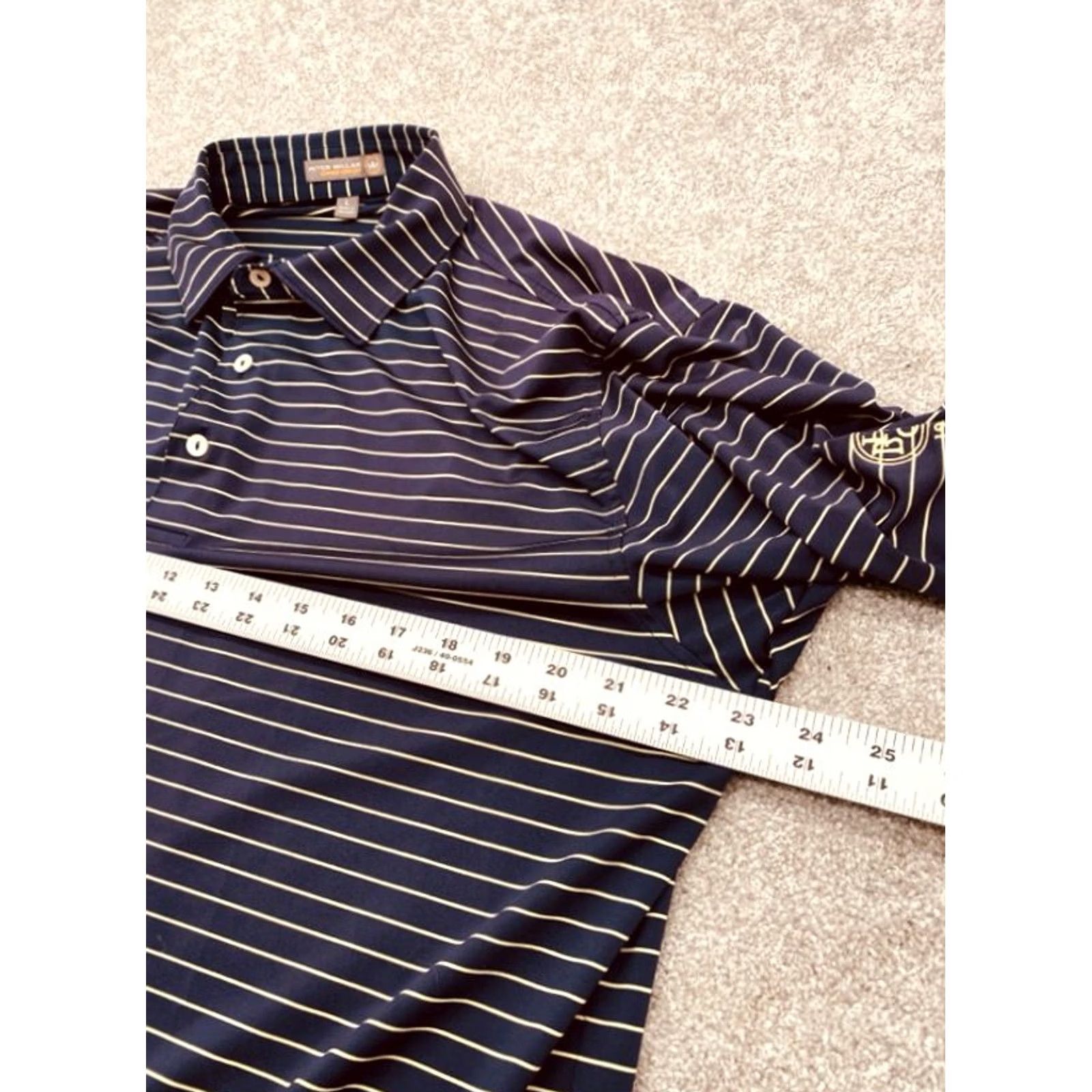Peter Millar Peter Millar Summer Comfort Polo Shirt Shirt Men's Large Blue Striped Polo Short Sleeve Size US L / EU 52-54 / 3 - 6 Thumbnail