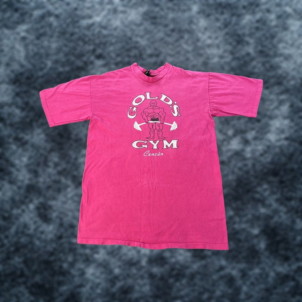 Vintage VINTAGE Gold’s Gym Shirt Mens Large Pink Cancun Made in USA T-Shirt USA Men L Pink Size US L / EU 52-54 / 3 - 1 Thumbnail
