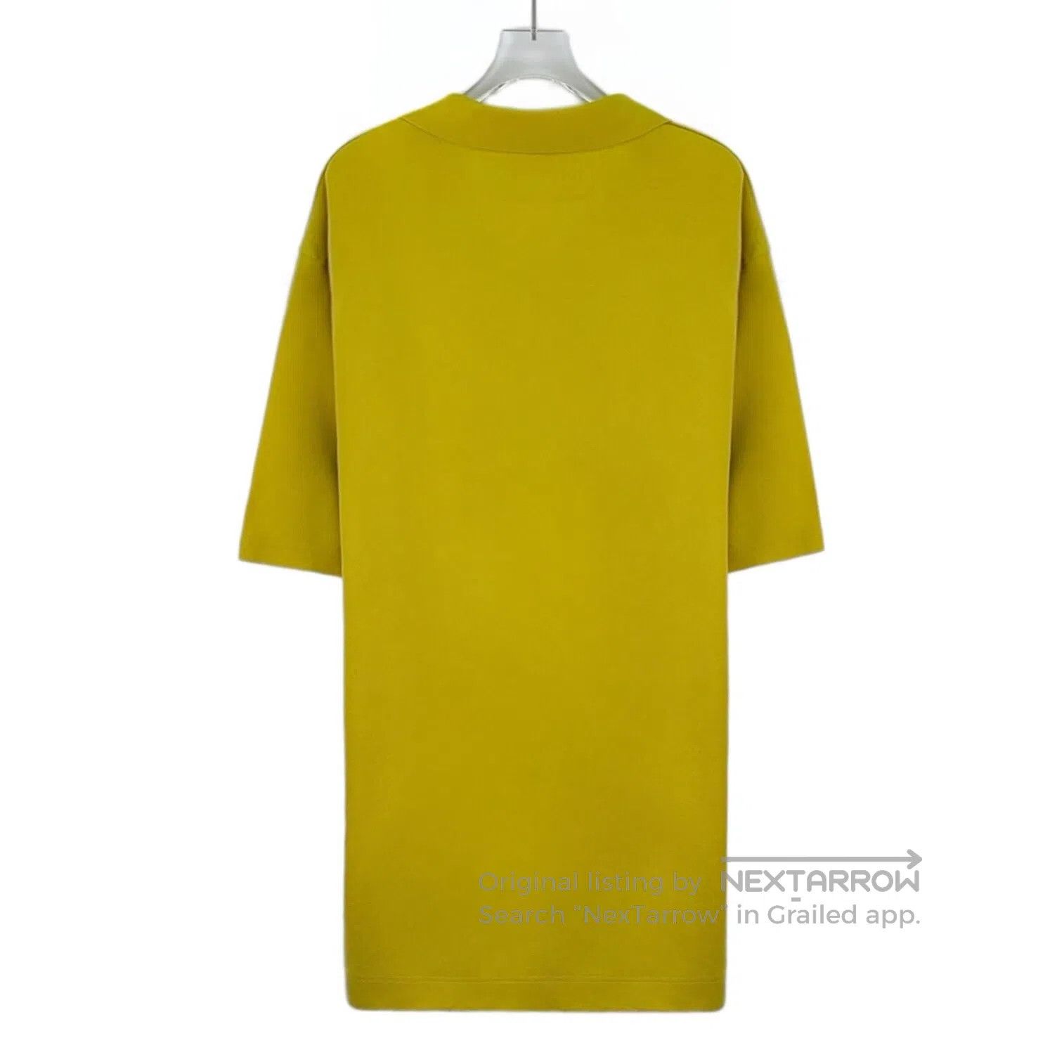 Ermenegildo Zegna Zegna Yellow Logo Patch Wool Collar Short Sleeve T-Shirt| Size US S / EU 44-46 / 1 - 2 Thumbnail