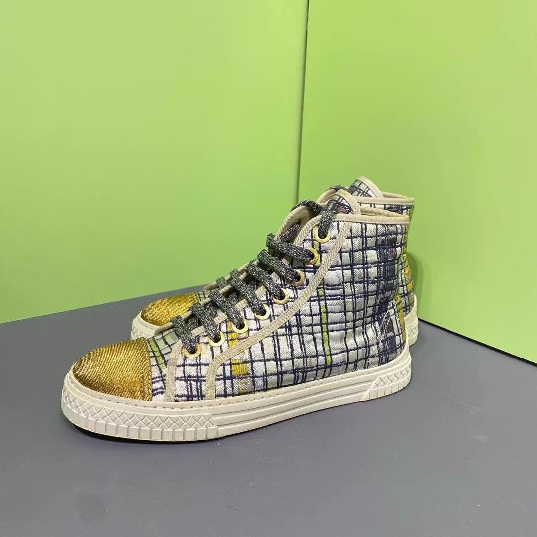 Chanel Chanel Gold Thread Knit Sneakers K15 Size US 7 / IT 37 - 1 Thumbnail