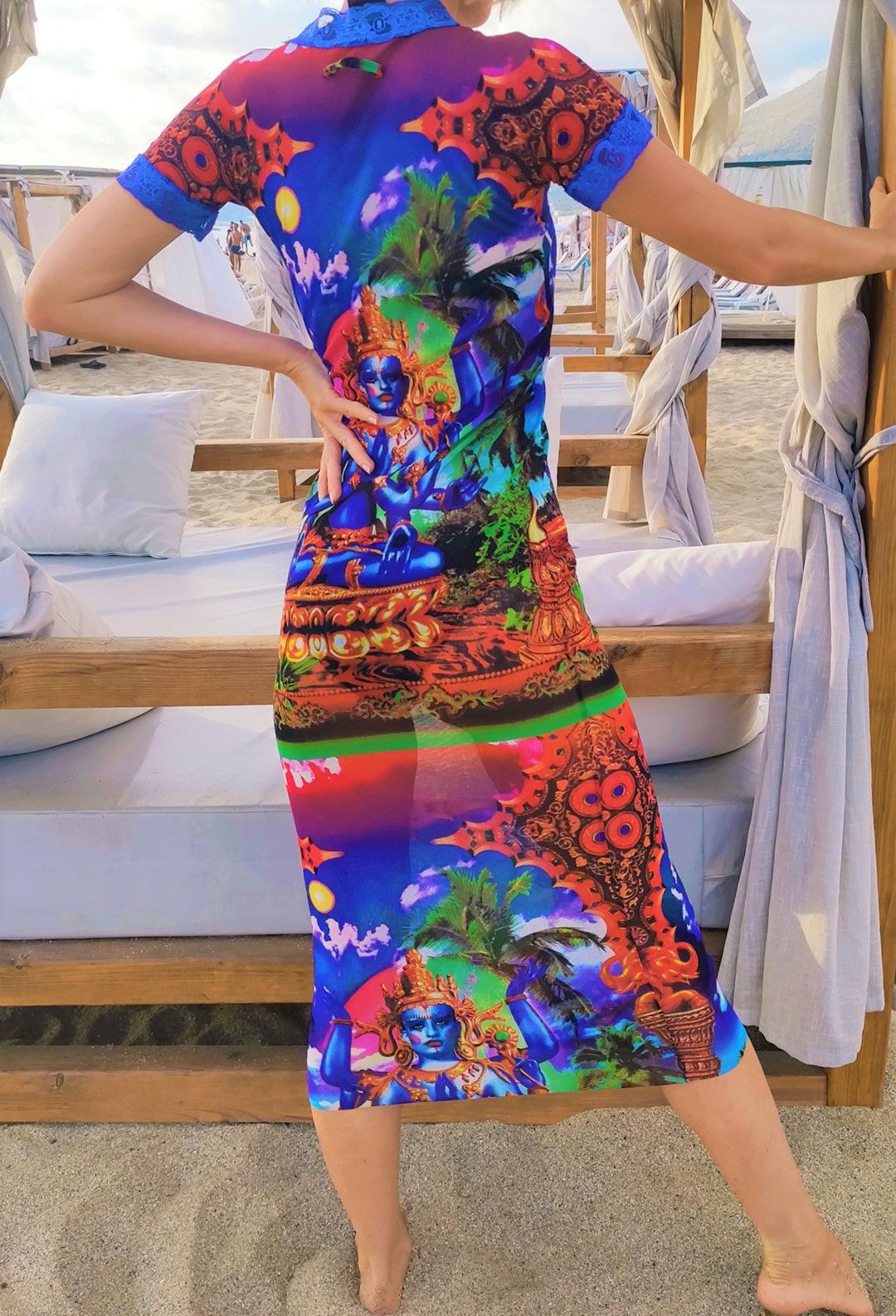 Jean Paul Gaultier Jean Paul Gaultier Hindu God Shiva Mesh Transparent Dress Size M / US 6-8 / IT 42-44 - 14 Thumbnail