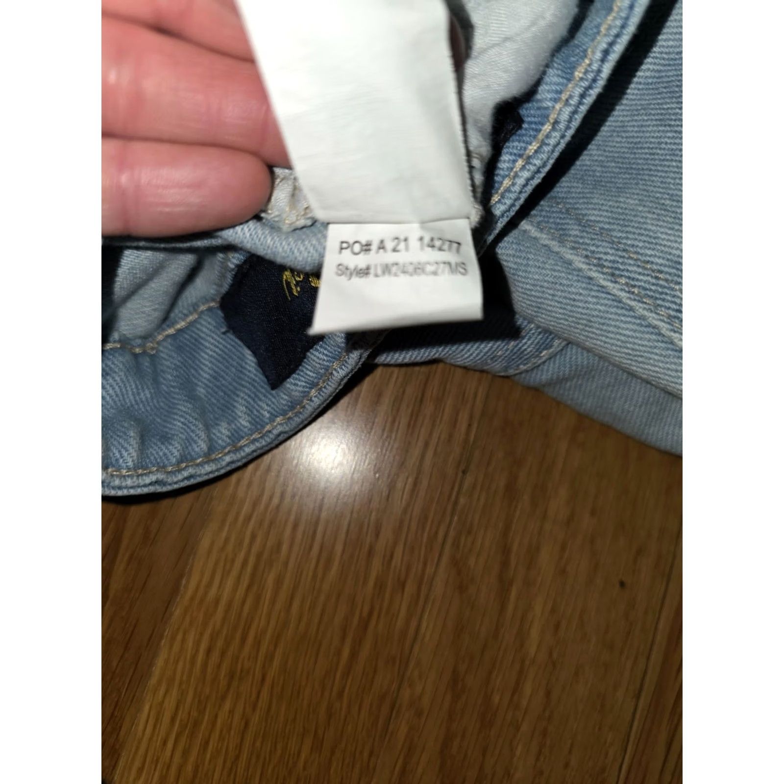 Denime Indigo Rein Straight Leg Jeans Women's 3/25 Blue Denim Cotton Distressed Ankle Jeans Monochrome Blue 5-Pocket Button Regular Fit Mens Women Girls Boys Size 26" / US 2 / IT 38 - 5 Thumbnail