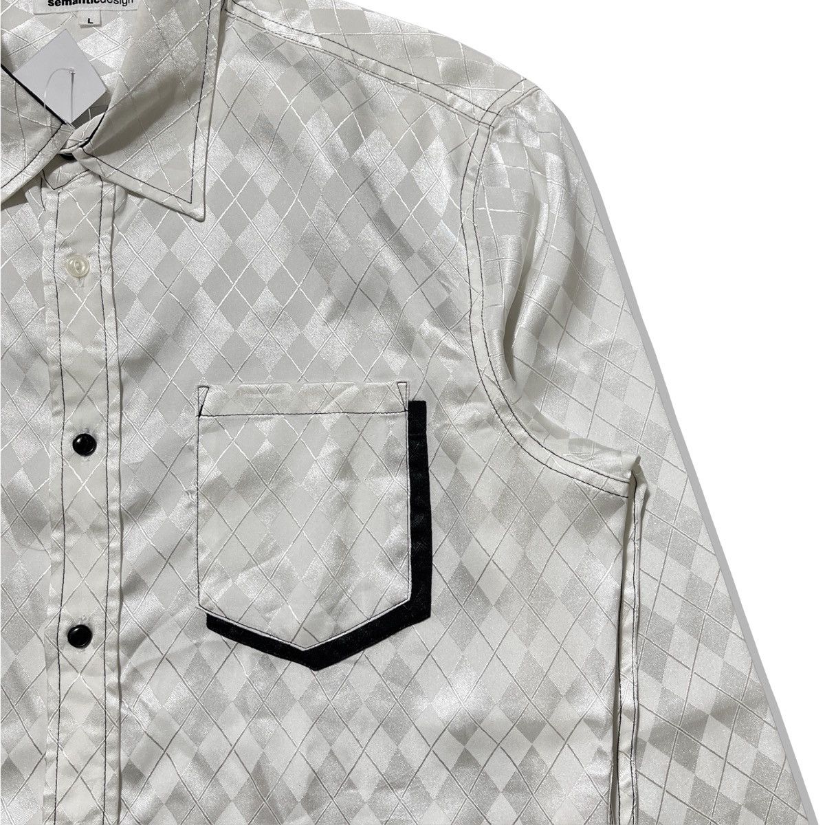 semanticdesign Semantic Design FW2022 - Satin Diamond Pattern Shirt Size US L / EU 52-54 / 3 - 2 Thumbnail