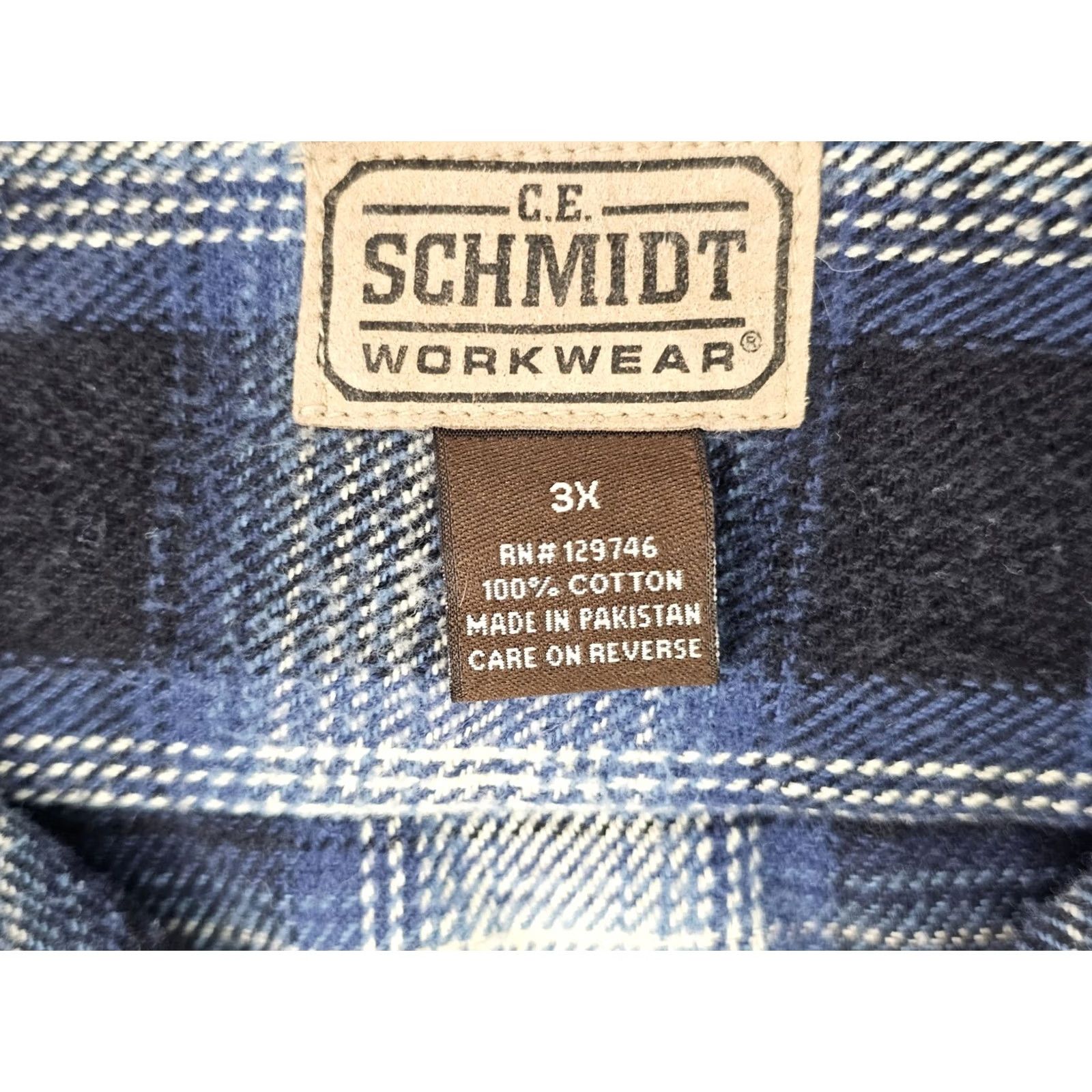 Vintage VINTAGE C. E. Schmidt Workwear Plaid Flannel Shirt Jacket Men 3XL Blue Cotton Size US XXL / EU 58 / 5 - 4 Thumbnail