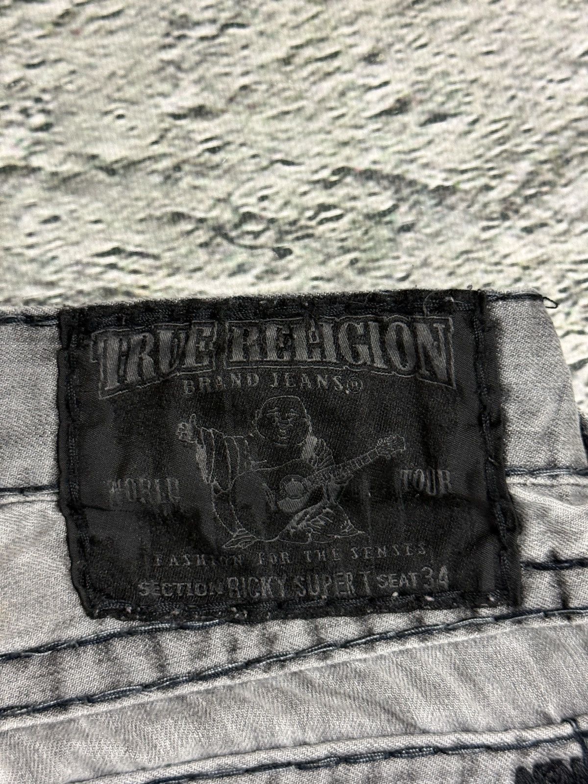 True Religion True Religion grey jeans black thick stitching Y2K Logan Size US 36 / EU 52 - 5 Thumbnail