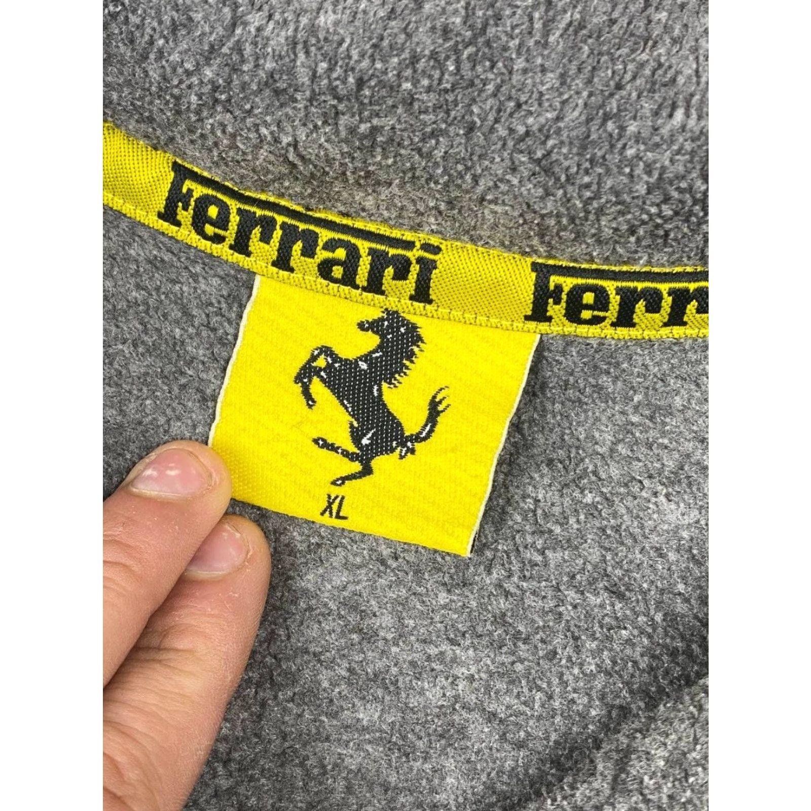 Ferrari VINTAGE Ferrari Jacket Coat Men XL Yellow Fleece Zip Bomber Racing Logo 1997 Slim Regular Length Mid-Length Size US XL / EU 56 / 4 - 4 Thumbnail