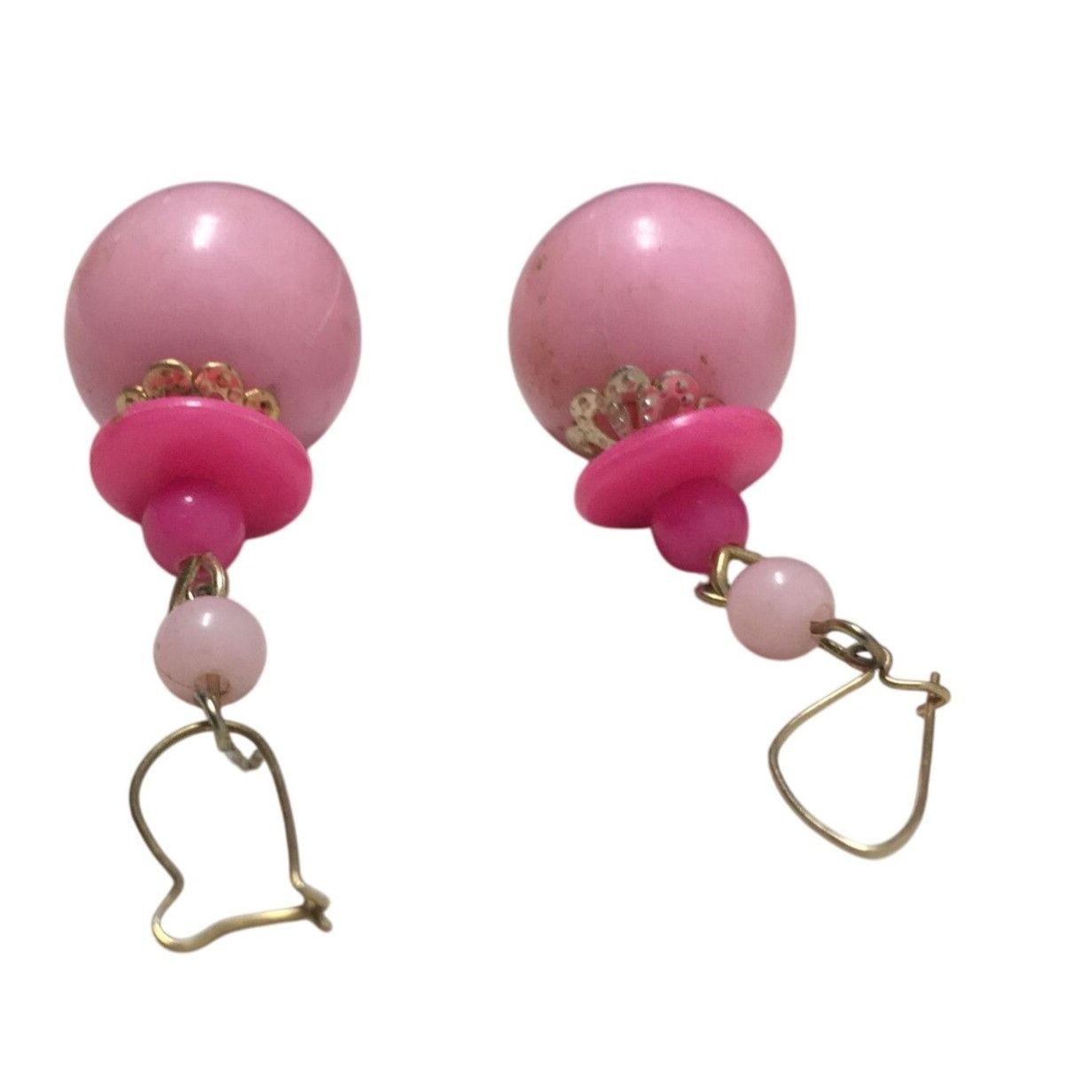 Other Women's Vintage Pink Beaded Dangle Drop Earrings Size ONE SIZE - 3 Thumbnail