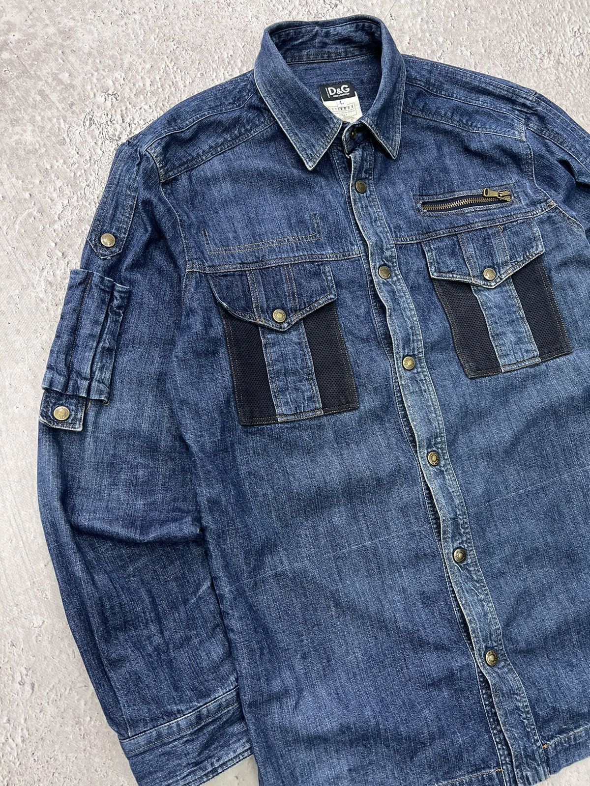 Dolce & Gabbana × Vintage Dolce & Gabbana Shirt denim with pockets Sleeve Shirt Size US L / EU 52-54 / 3 - 2 Thumbnail