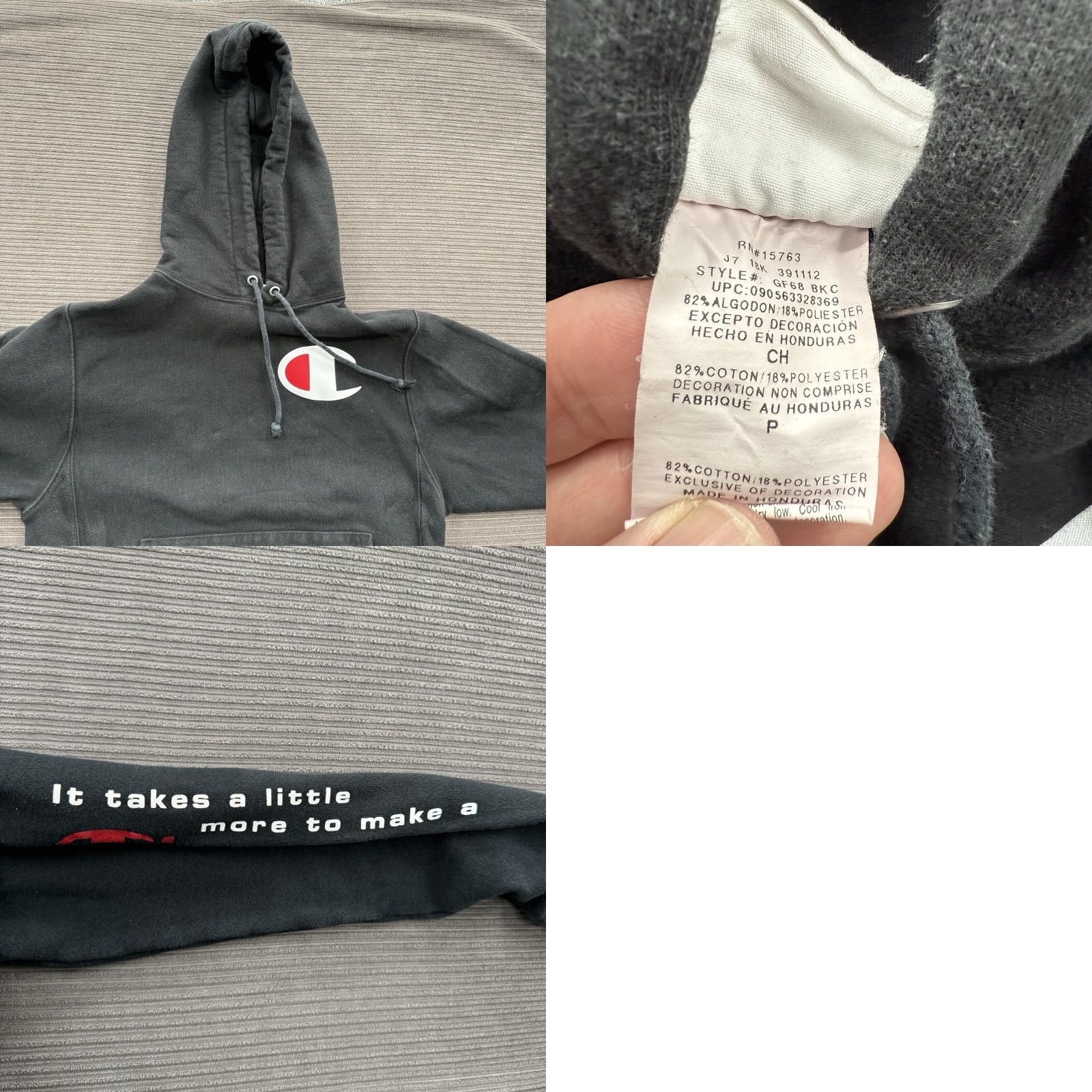 Champion Champion Hoodie Men S Black Long Sleeve Pullover Outdoors Reverse Weave Heavyweight Crew Neck Size US S / EU 44-46 / 1 - 8 Thumbnail