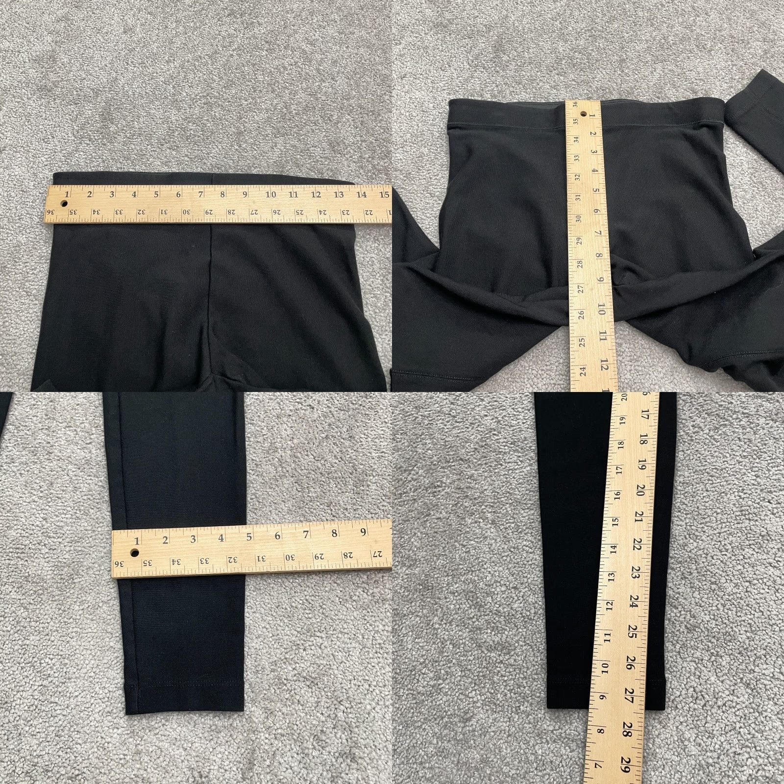 Vince VINTAGE Vince Compression Leggings Womens Small Black Pull On Stretch Slim Athletic 28x27 Size 30" / US 8 / IT 44 - 8 Thumbnail