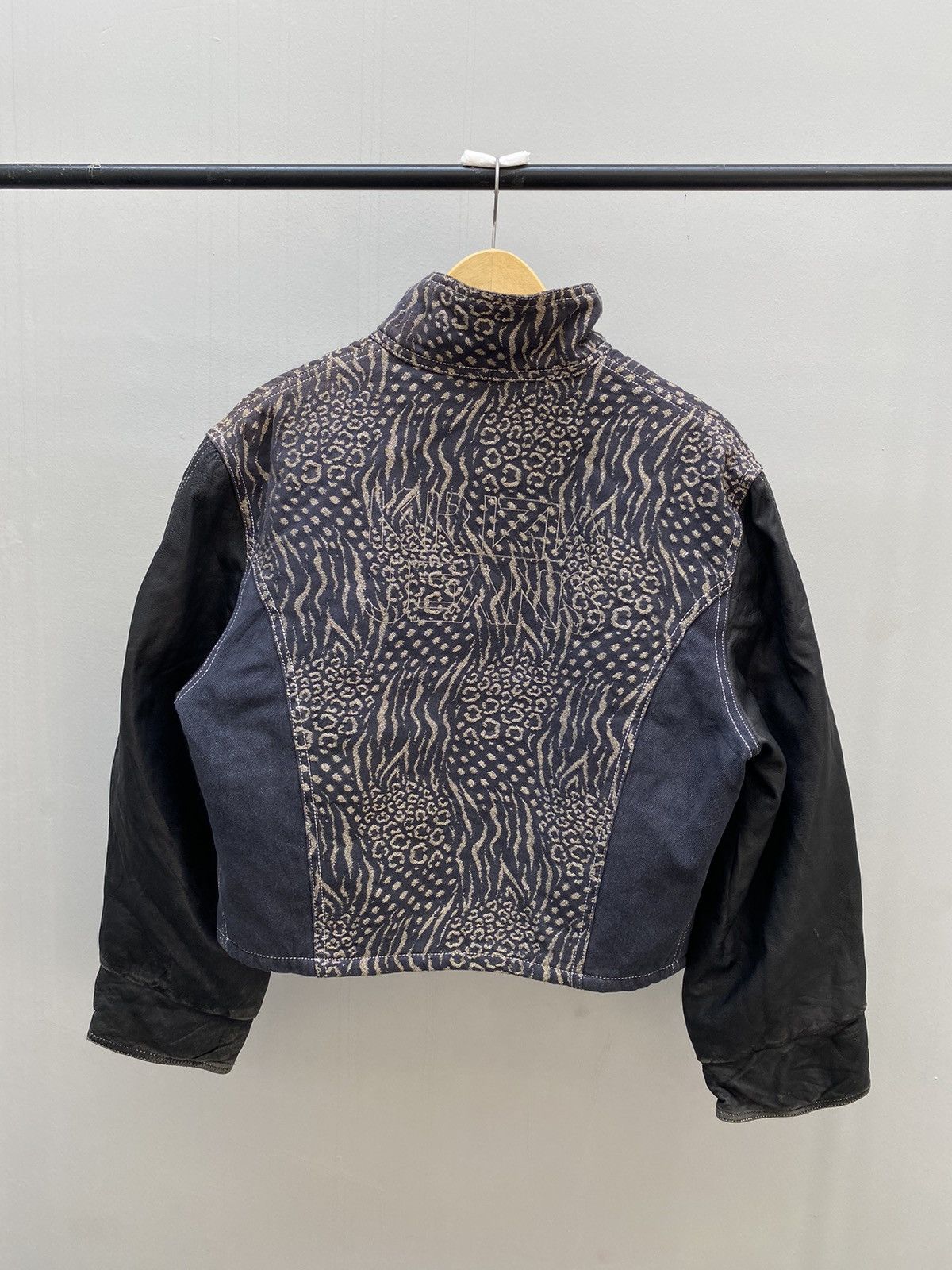 Krizia Uomo Krizia Jeans Leopard Pattern Mix Leather Jacket Boxy Fit Size US M / EU 48-50 / 2 - 2 Thumbnail