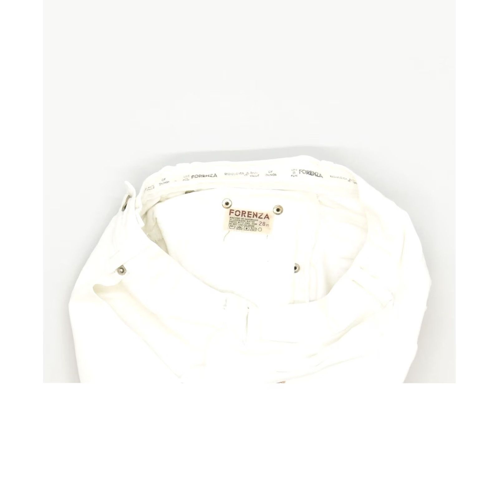 Vintage FORENZA Womens Tapered Jeans White Cotton Classic W28 L26 Size 28" / US 6 / IT 42 - 4 Thumbnail