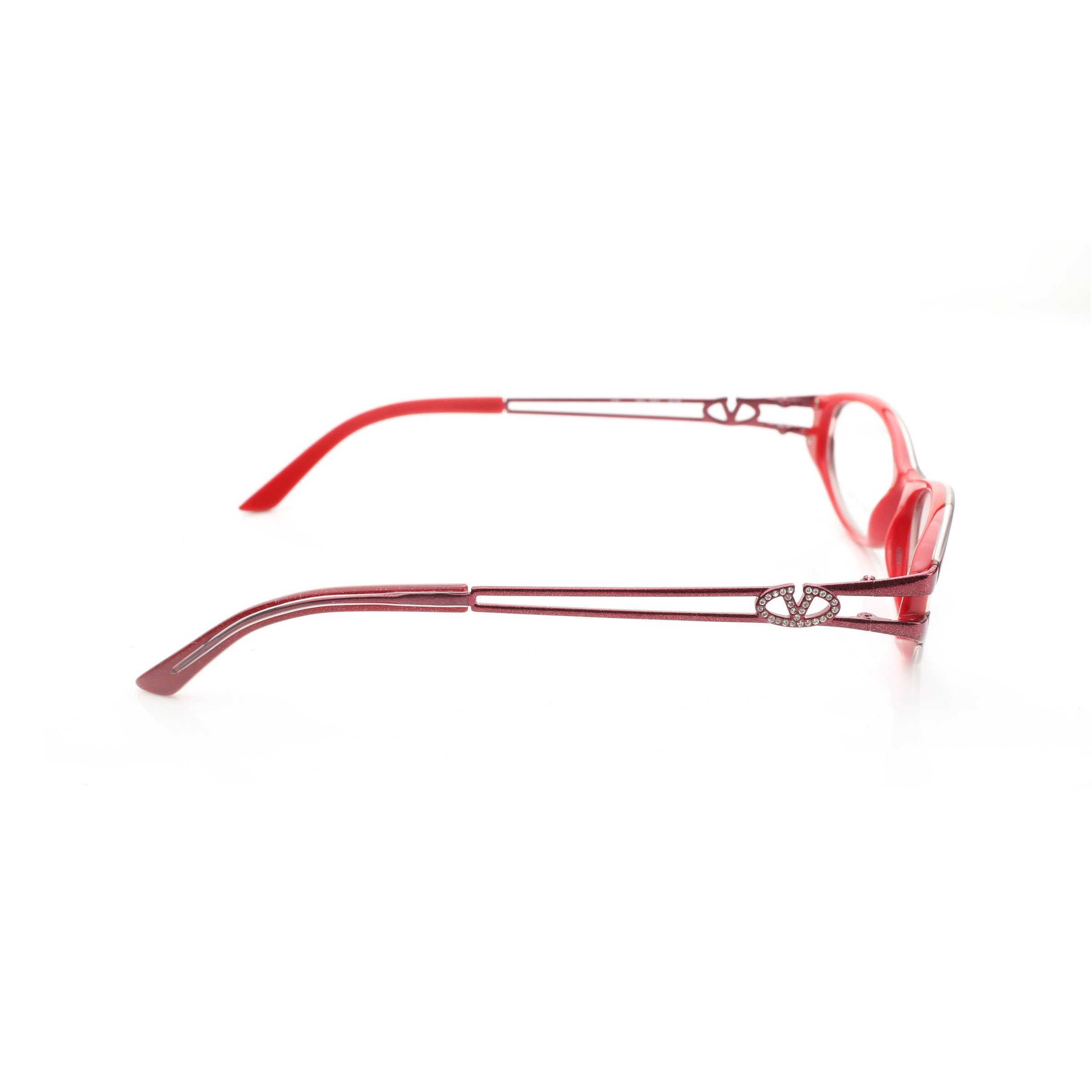 Valentino Valentino '00s Red Plastic Glitter Crystal Signature Glasses Size ONE SIZE - 3 Thumbnail