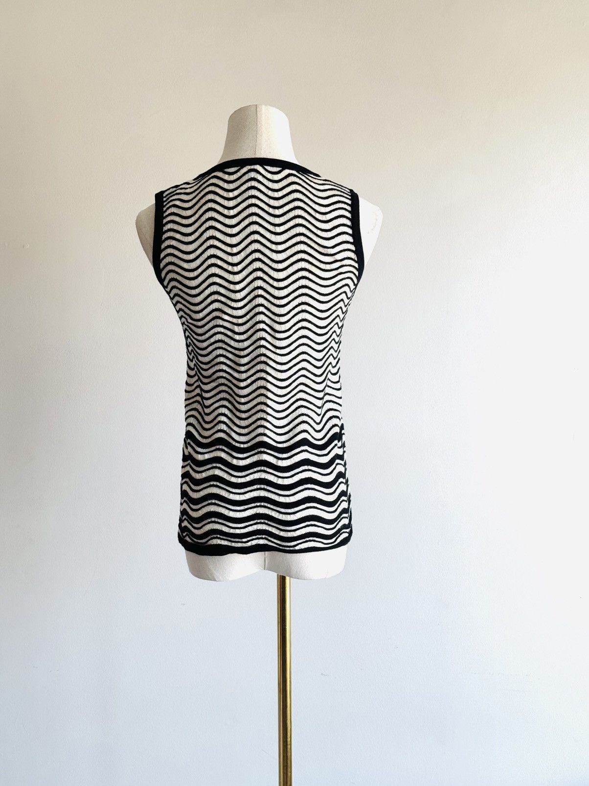 Missoni M Missoni black and white wave knit sleeveless top 38 Size XS / US 0-2 / IT 36-38 - 2 Thumbnail