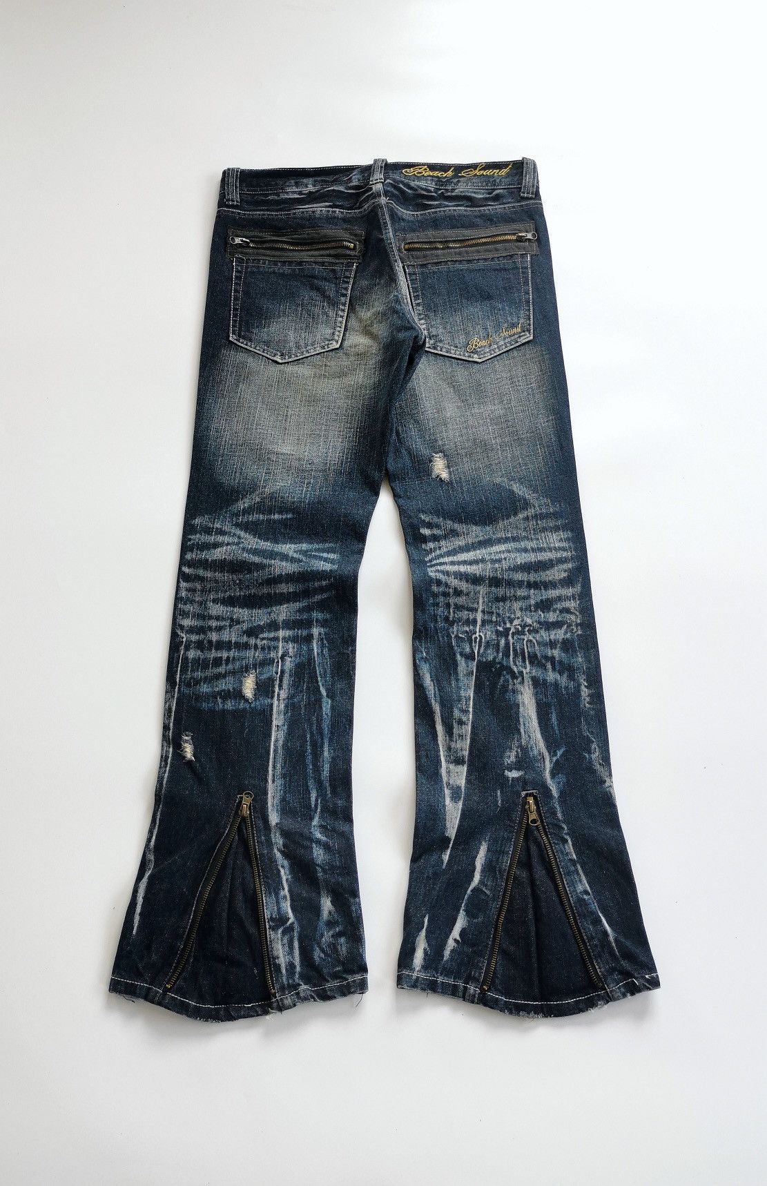 Tornado Mart Beach Sound Flared Bootcut Zipper Jeans Size US 34 / EU 50 - 6 Thumbnail