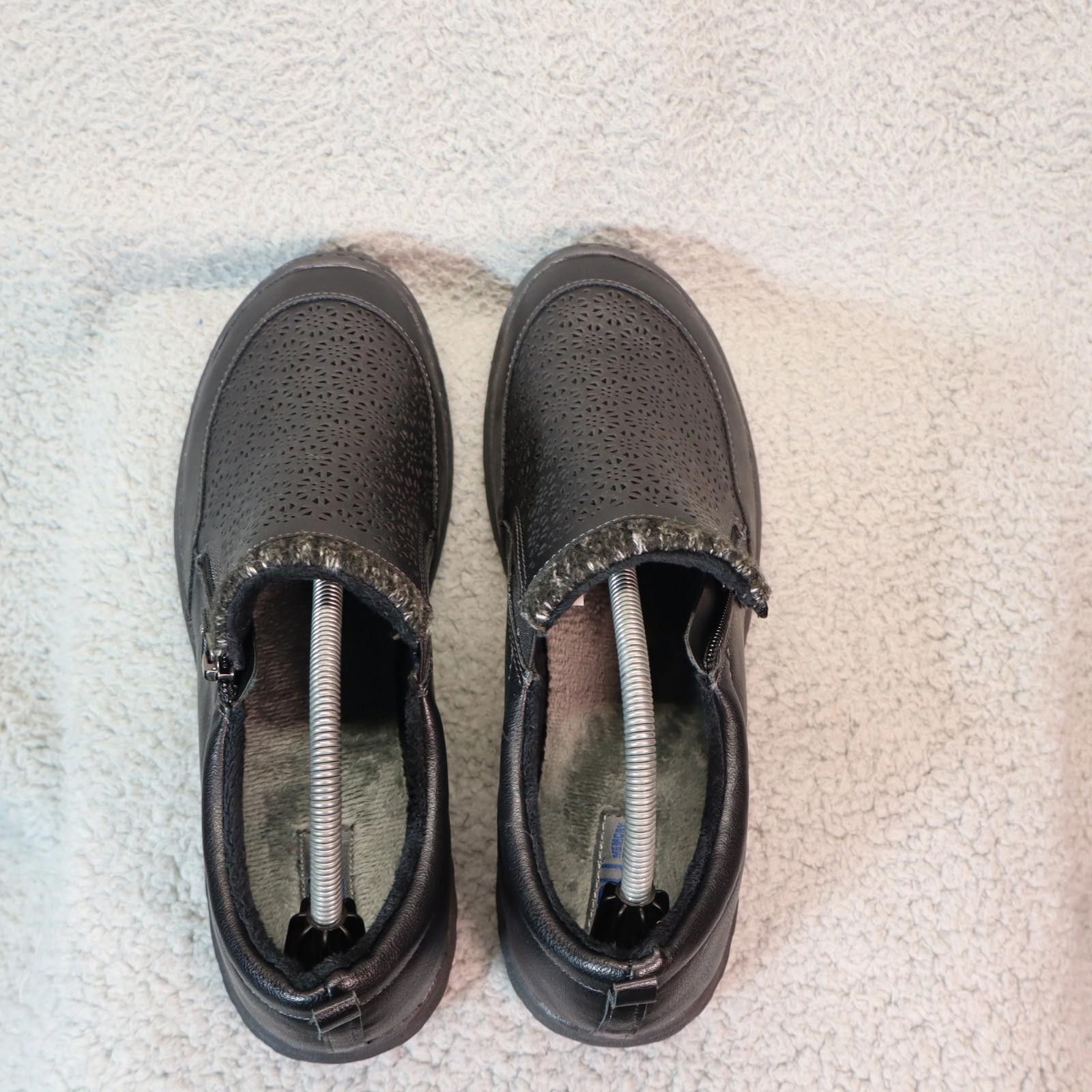 Designer JBU Cranberry Black Womens Slip On Shoes 12W Memory Foam Zip Size US 12 / IT 42 - 6 Thumbnail