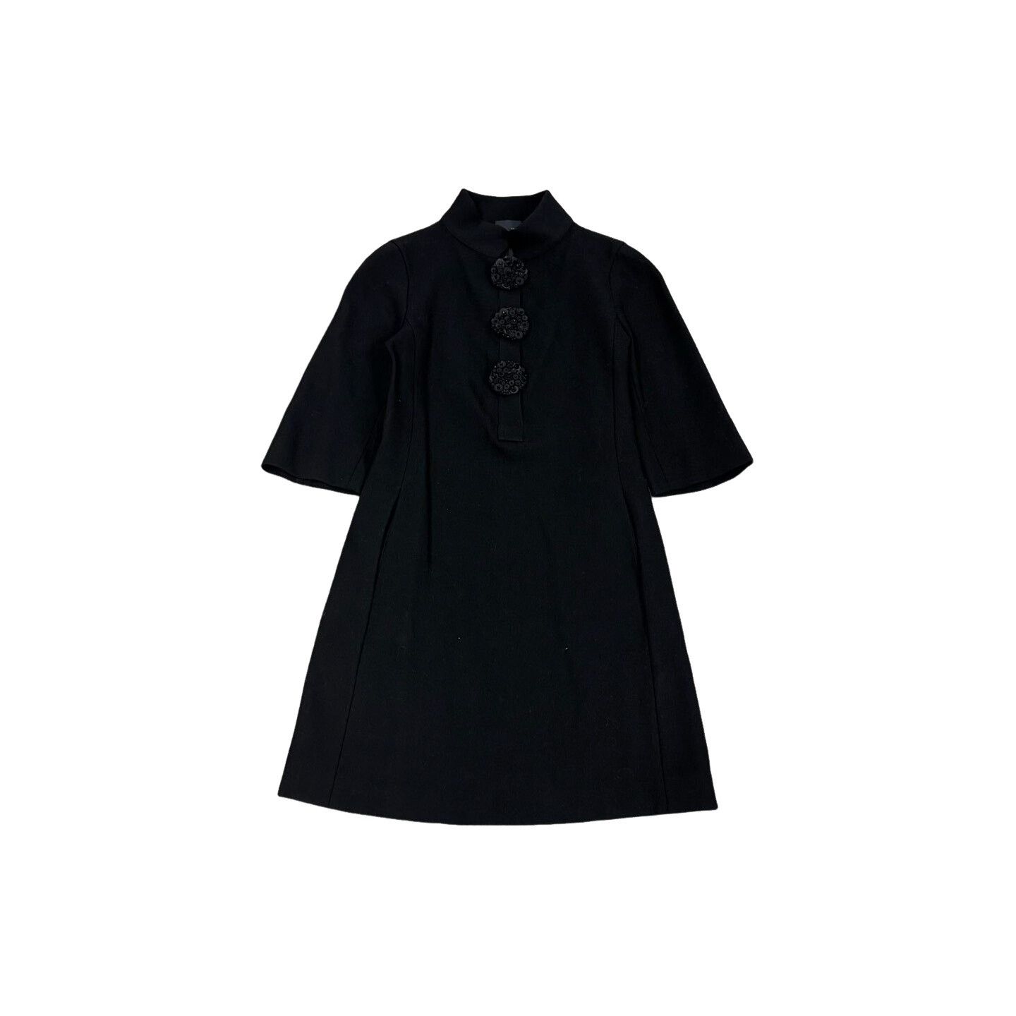 Fendi Fendi Black Wool Embellished Shirt Dress 40 Size S / US 4 / IT 40 - 1 Thumbnail