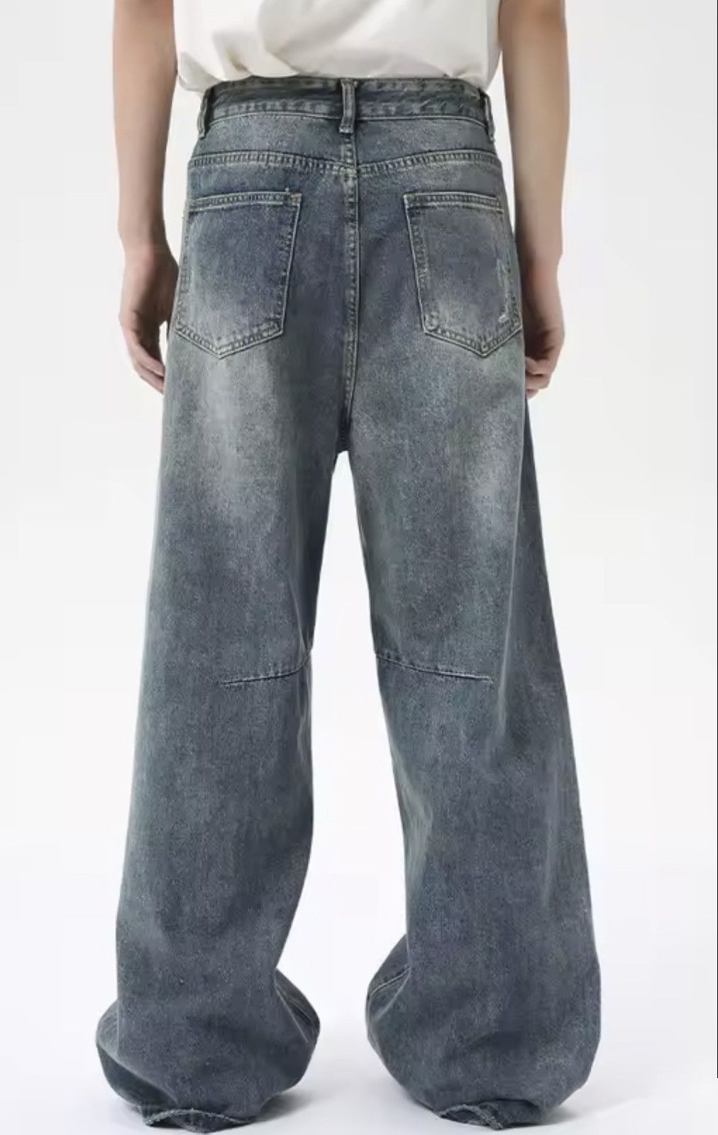 Japanese Brand DISTRESSED DENIM JEANS - Y2K ARCHIVE WIDE LEG PANTS Size US 30 / EU 46 - 4 Thumbnail