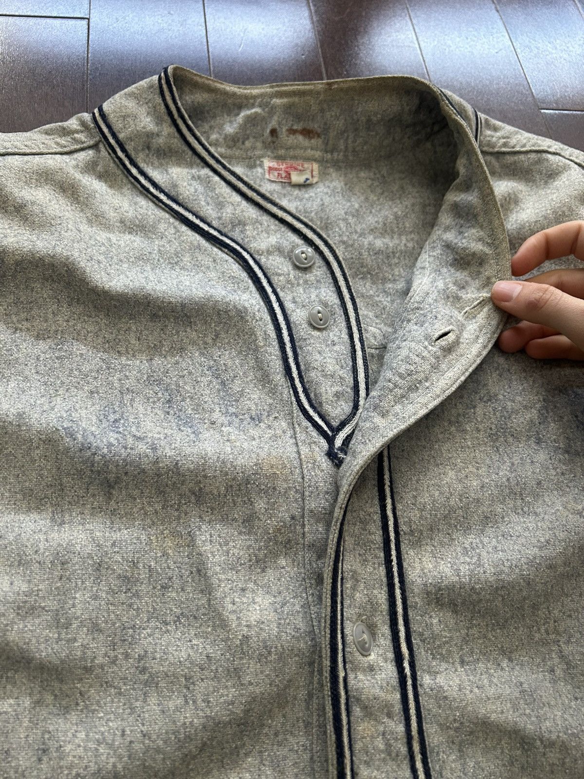 Other Dodge Davis True Vintage 1940’s Wool Baseball Jersey Size US L / EU 52-54 / 3 - 3 Thumbnail