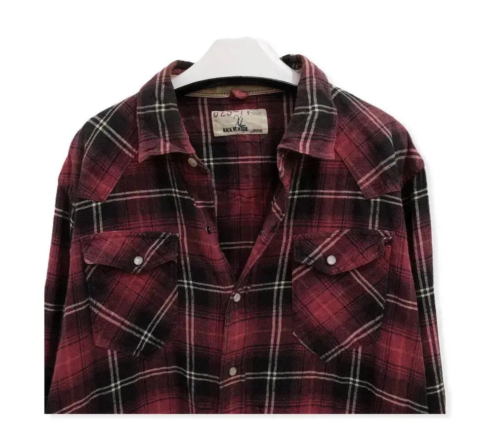 Japanese Brand Japanese Brand Back Number Plaid Tartan Flannel Shirt 👕 Size US L / EU 52-54 / 3 - 2 Thumbnail