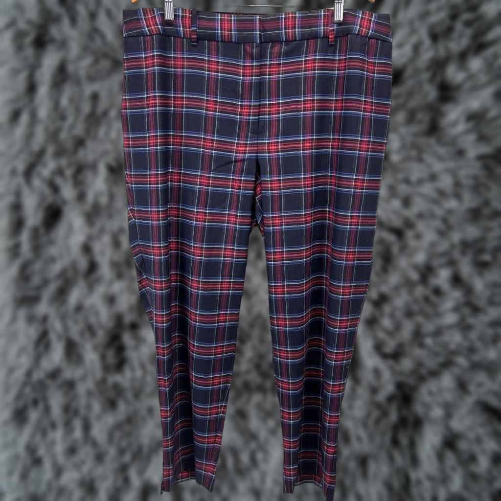 Talbots Talbots High Waist Hampshire Ankle Pants 22W Women Plaid Wool Blend Multicolor Size 40" / US 18 - 1 Thumbnail