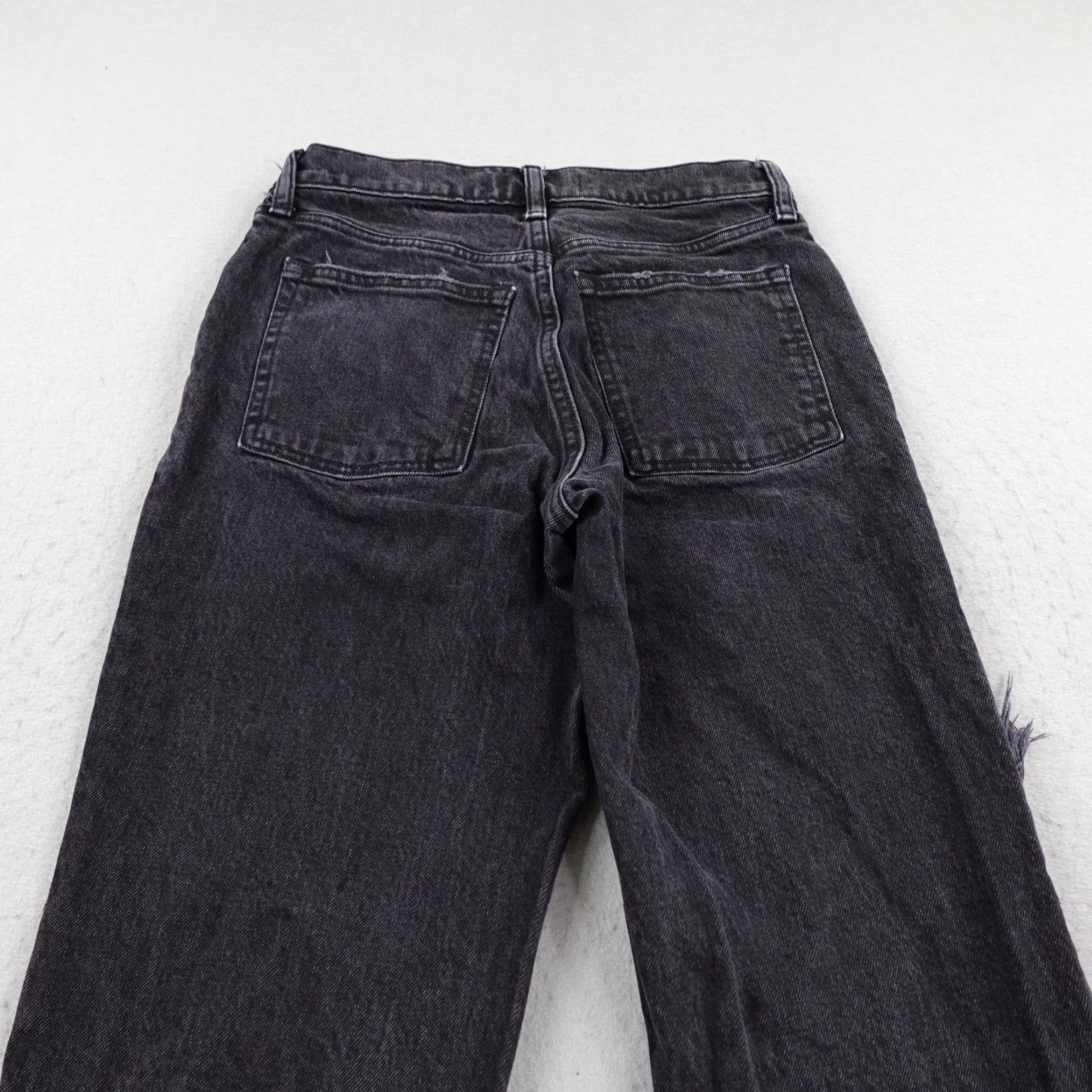 Abercrombie & Fitch Abercrombie & Fitch Jeans Womens 2 26 Black Denim 90s Straight Low Rise Distressed Jeans Size 26" / US 2 / IT 38 - 5 Thumbnail
