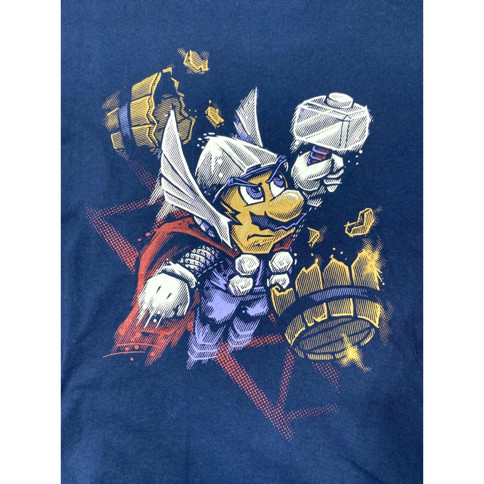 Gildan Gildan T-Shirt Short Sleeve Crew Neck Blue XL Men Mario Thor Graphic Pattern Solid 1779 Nerv? Size US XL / EU 56 / 4 - 2 Thumbnail