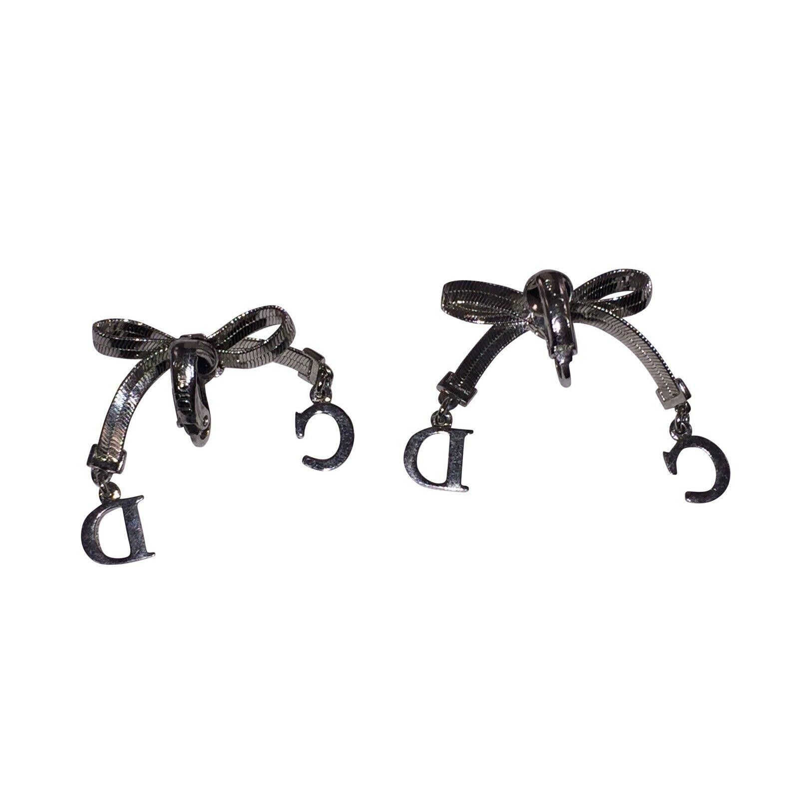Dior Christian Dior CD Bow with Dangle Monogram Earrings Size ONE SIZE - 4 Thumbnail