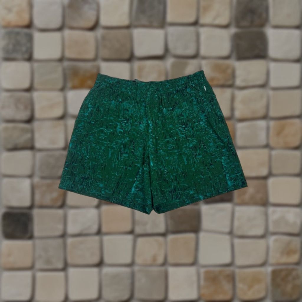 LIV Outdoor Outdoor Voices Mens Outdoor Camouflage Logo Rec Shorts Green 7in Inseam Drawstring Breathable Stretch Athletic Activewear Regular L Size US 33 - 1 Thumbnail