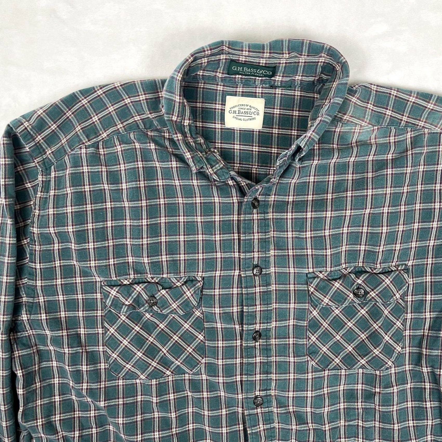 Vintage G.H. Bass & Co. Shirt Mens XL Green Plaid Flannel Long Sleeve Button Front Size US XL / EU 56 / 4 - 3 Thumbnail