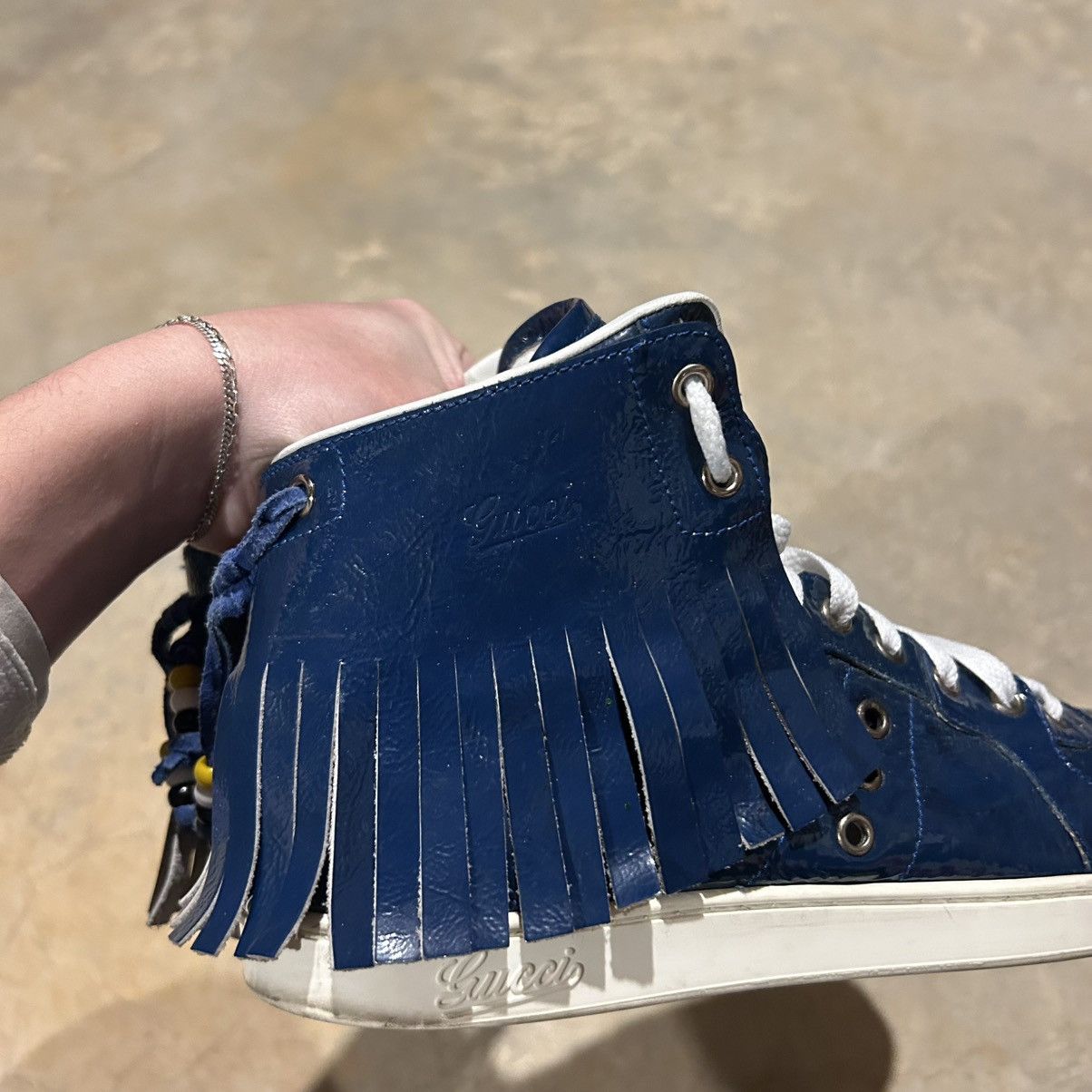 Designer × Gucci Gucci SS2009 Patent Leather Fringe Native Sneakers US 9.5 Size US 9.5 / EU 42-43 - 8 Thumbnail