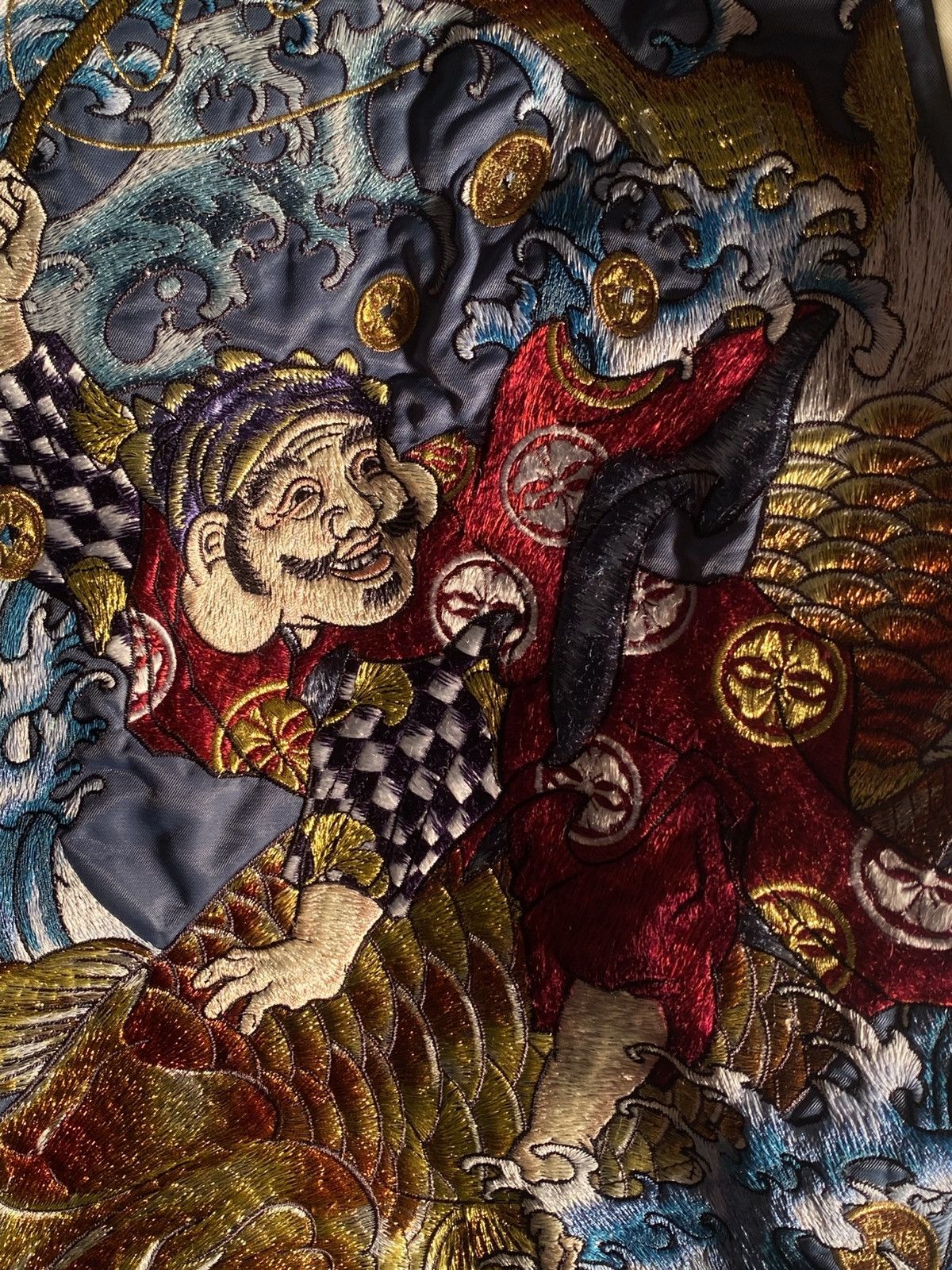 Evisu × Japanese Brand “THE GOD OF FORTUNE RIDING WAVES”EMBROIDERY SOUVENIR JACKET Size US M / EU 48-50 / 2 - 3 Thumbnail