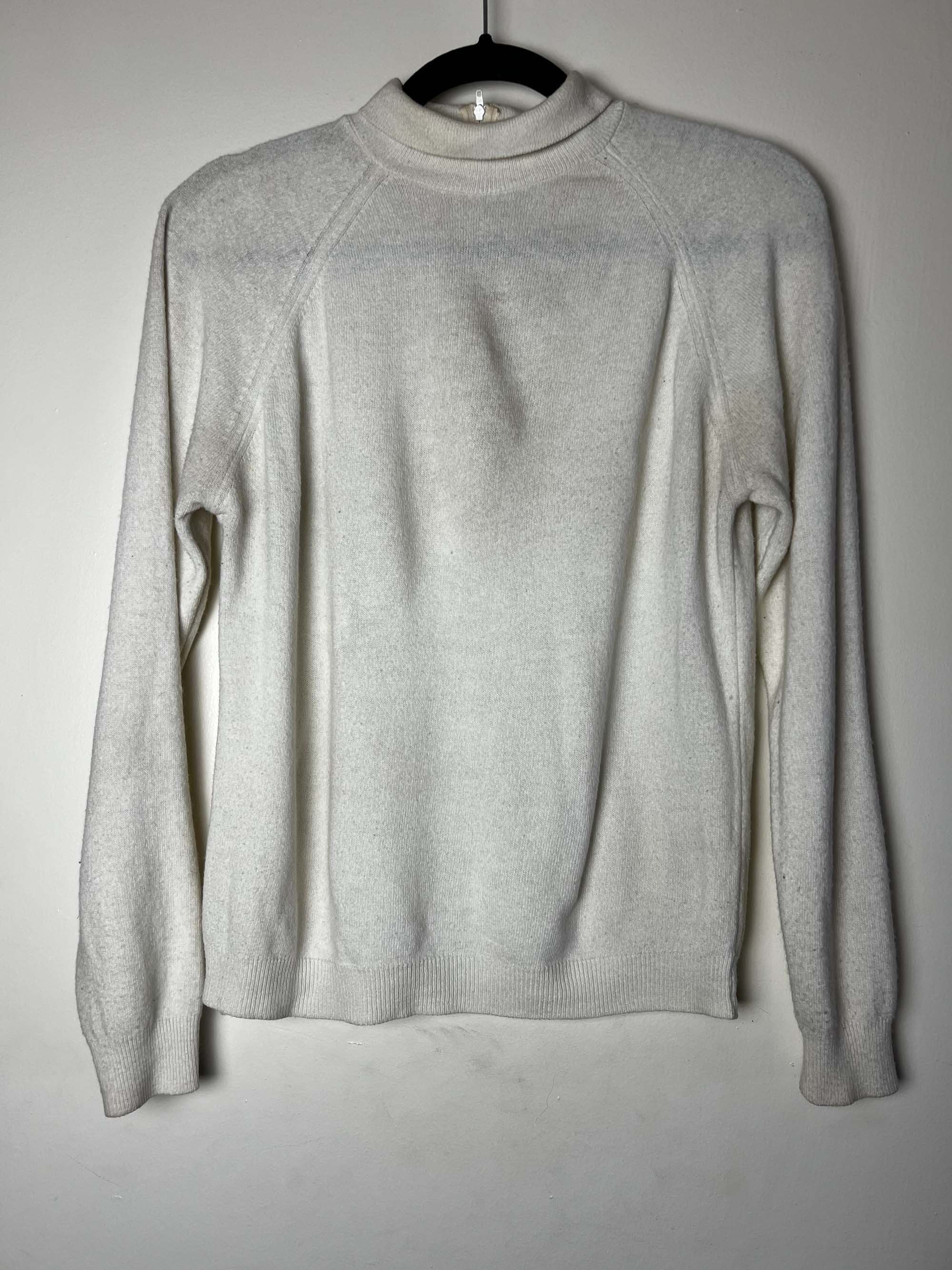 pandora Vintage 1960's Pandora Creamy Off White Mock-Neck Sweater Size M / US 6-8 / IT 42-44 - 12 Thumbnail