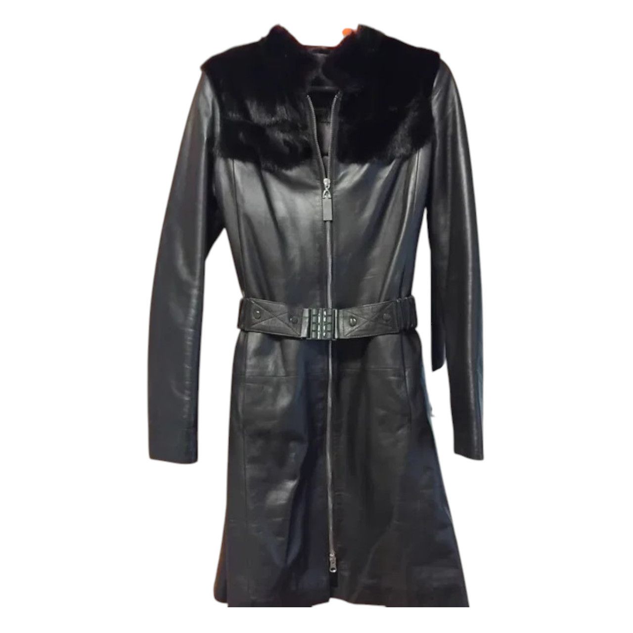Other leather trench coat sz S with mink fur Size S / US 4 / IT 40 - 4 Thumbnail